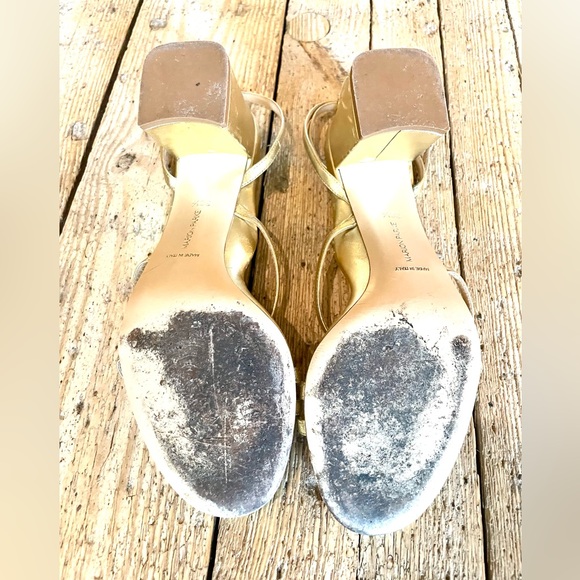 Marion Parke Bianca Gold Strappy Leather Block Heel Sandal EU 38.5 US 8-8.5 - Picture 13 of 14